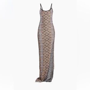 Balmain Sequined Python Print Tank Gown
